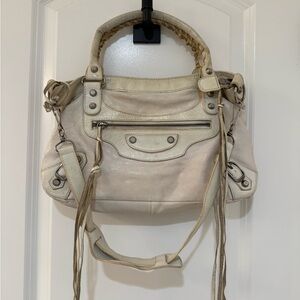 Balenciaga Mini City Bag in White leather